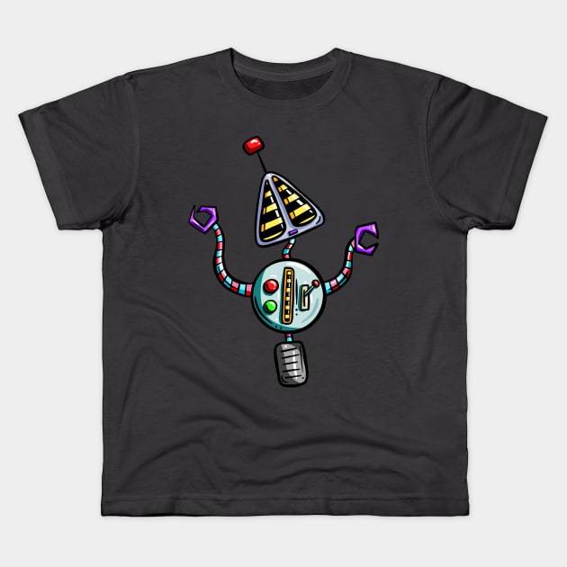 Triangle Cartoon Robot Kids T-Shirt by Squeeb Creative